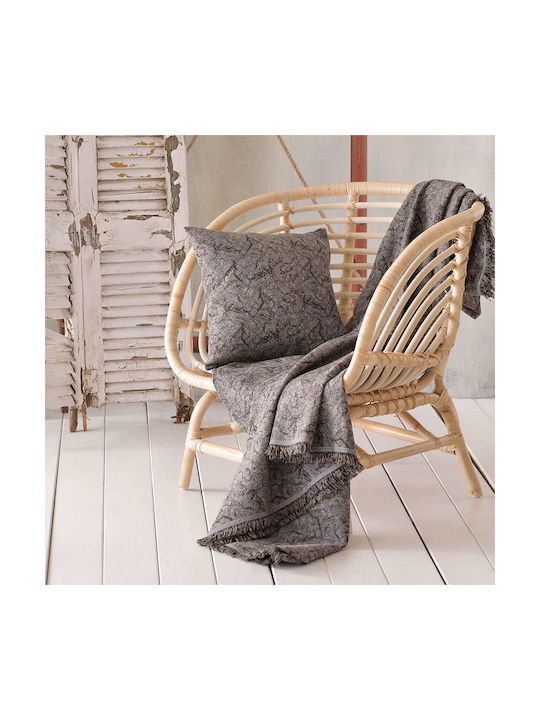 Rythmos Decorative Pillow Case Xaviera From 100% Cotton Gray Brown 40x40cm