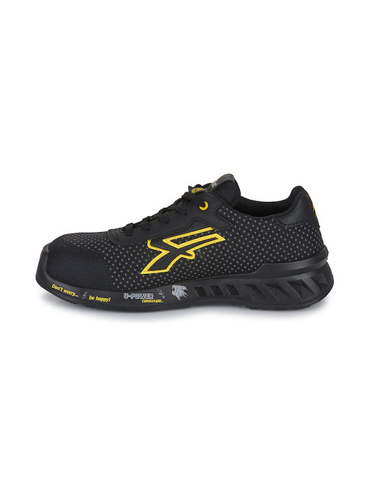Upower Matt Black Safety Shoe Black S3 with Certification P CI ESD SRC
