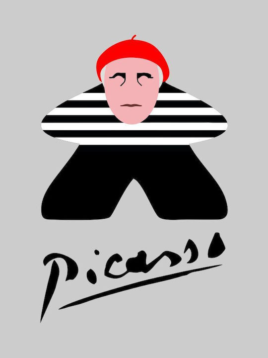Picasso Meeple W T-shirt - WHITE
