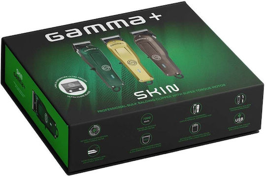 Gamma Piu Skin Επαναφορτιζόμενη Κουρευτική Μηχανή Πράσινη