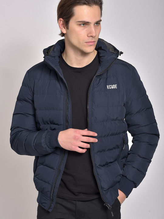 Vcode Herren Winter Jacke Puffer Marineblau