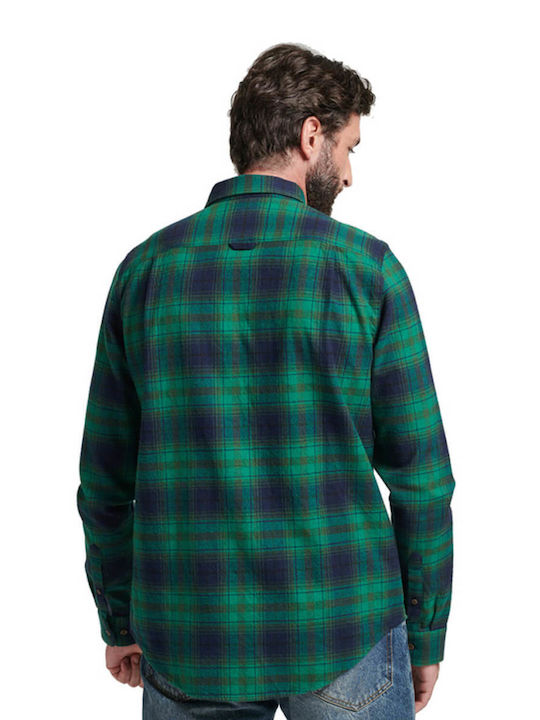 Superdry Vintage Lumberjack Ανδρικό Πουκάμισο Μακρυμάνικo Καρό Πράσινο