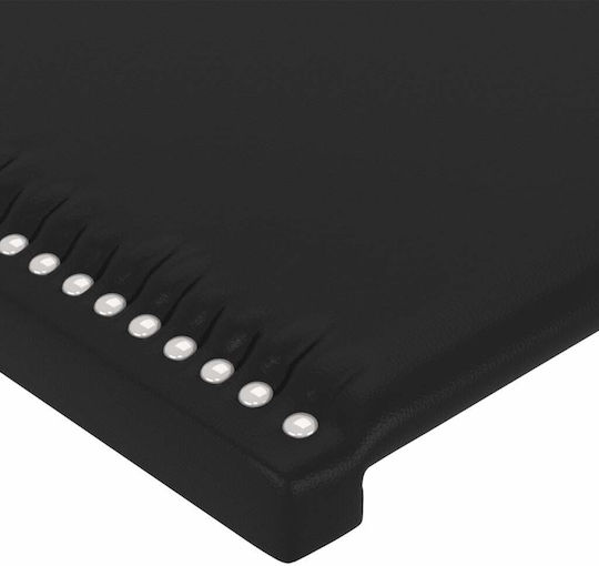 vidaXL Bed Headboard with Black Leather 100x78cm
