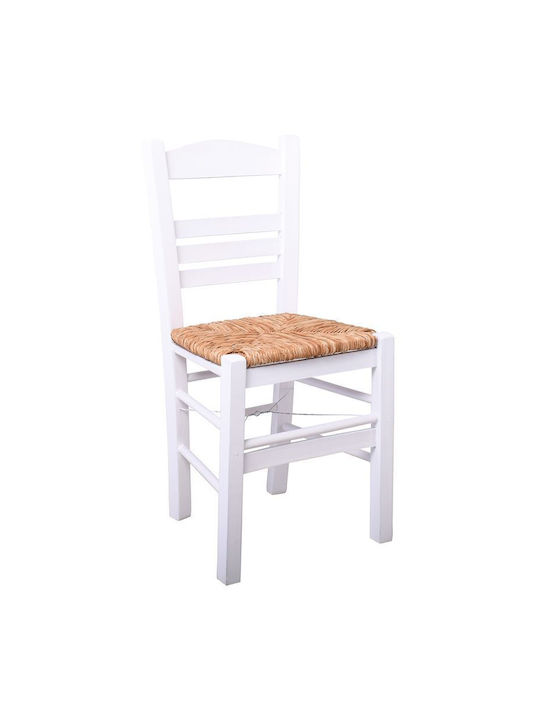 Sifnos Cafe Wooden Chair White 41x45x88cm