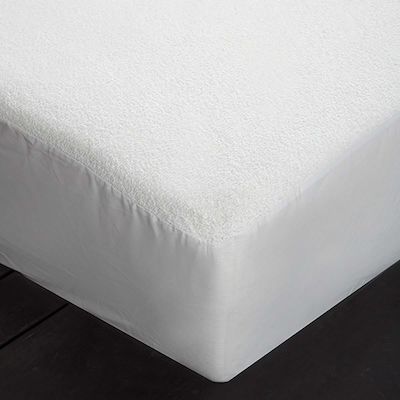 Vesta Home Super-Double Waterproof Terry Mattress Cover Fitted Νιόβη White 160x200cm