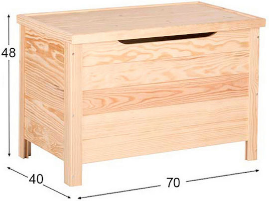 Astigarraga Διακοσμητικό Μπαούλο Ξύλινο Μπεζ 70x40x48εκ.
