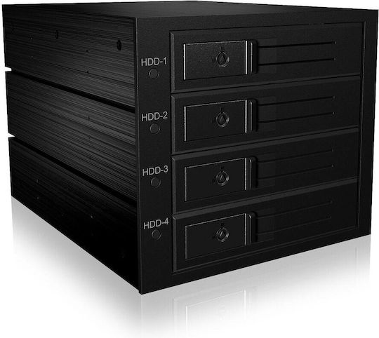 Icy Box Backplane for 4x HDD for 3x 5,25" bay with lock and fan Μαύρο IB-564SAS-12G