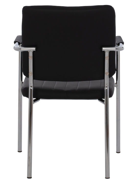 Visitor Chair with Arms Μαύρη 56.5x59x85cm
