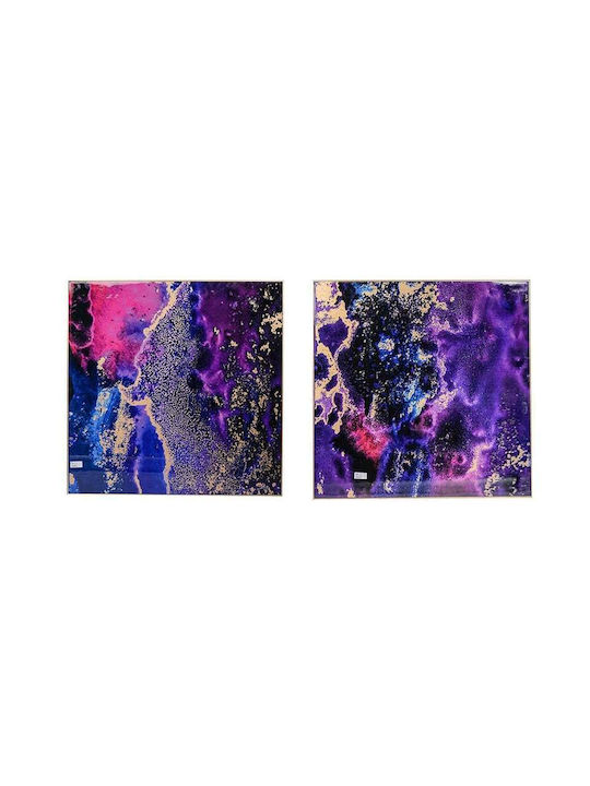 Artekko Δίπτυχος Πίνακας σε Καμβά 90x90cm