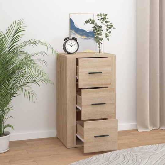 Drawers Storage Wooden with 3 Drawers L40xW33xH70cm