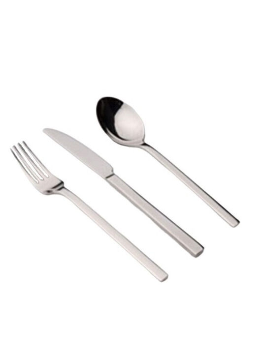 Dinox 30-Piece Stainless Steel 18/10 Silver Cutlery Set with Suitcase Neon