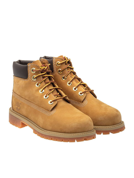 Premium Leder Kinderstiefel mit Schnürsenkeln Braune