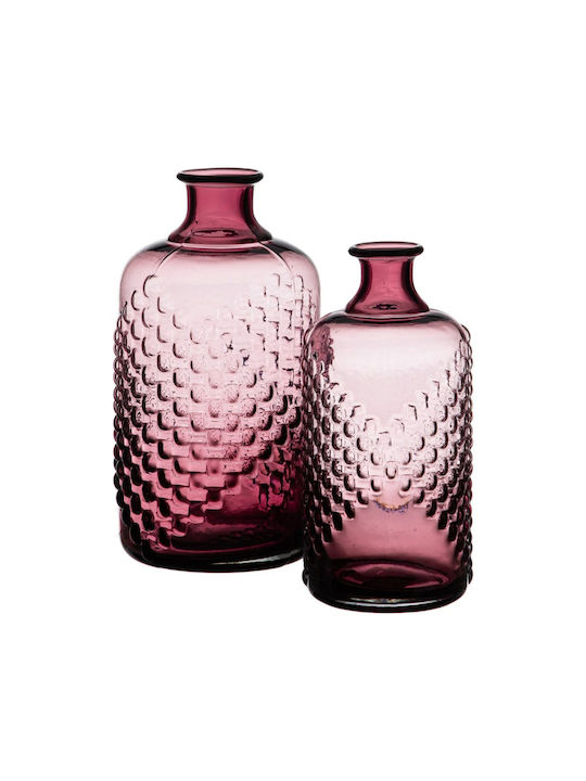 Decorative glass vase Purple 10x22cm