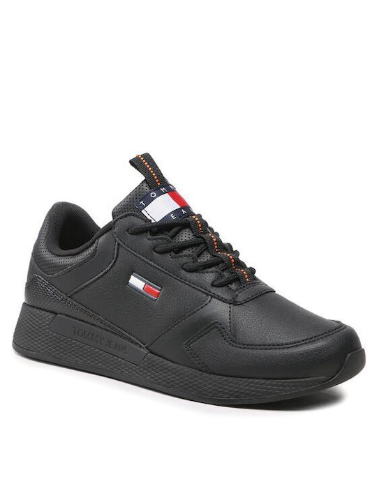 Tommy Hilfiger Flexi Runner Ανδρικά Sneakers Μαύρα