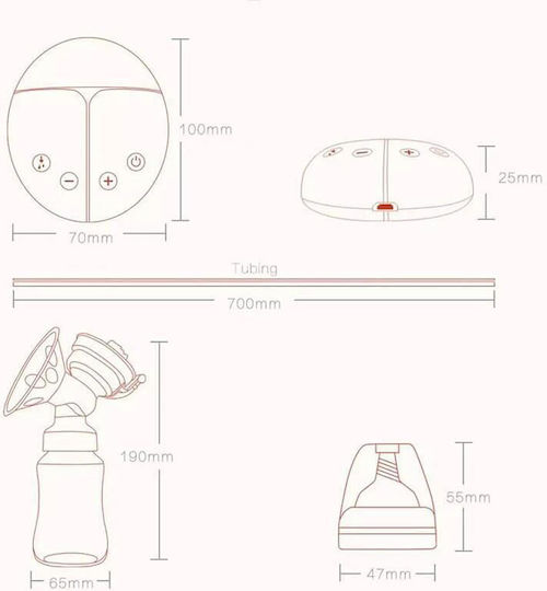 Factory Pompa de sân dublă electrică Funcționează cu baterie Fără BPA Alb 150ml