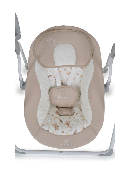Cangaroo Electric Baby Relax Swing Jessica with Music and Vibration Beige for Child up to 9kg
