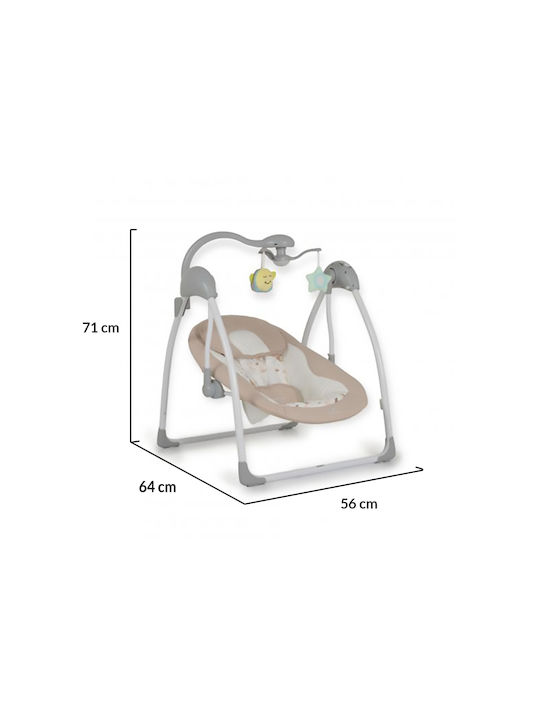 Cangaroo Electric Baby Relax Swing Jessica with Music and Vibration Beige for Child up to 9kg