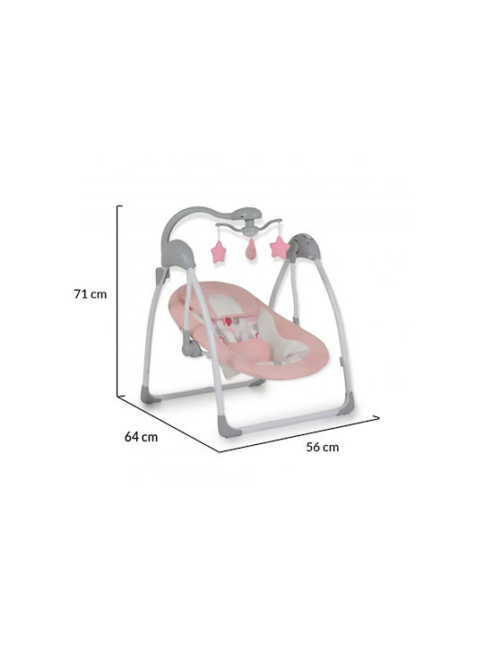 Cangaroo Electric Baby Relax Swing Jessica with Music and Vibration Pink for Child up to 9kg