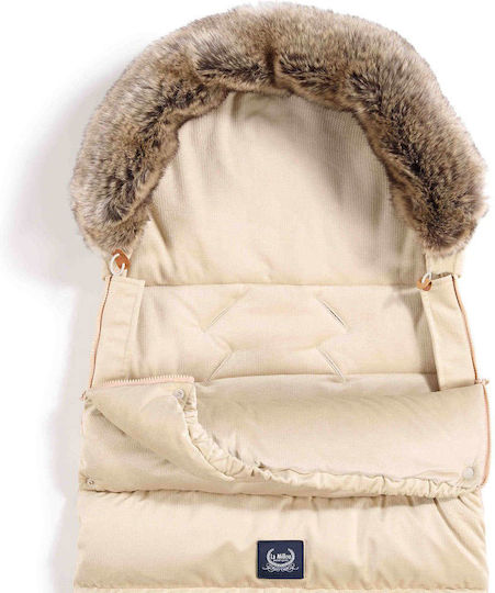 La Millou Aspen Uni Velvet Stroller Footmuff with Velvet Lining 110x50cm Beige