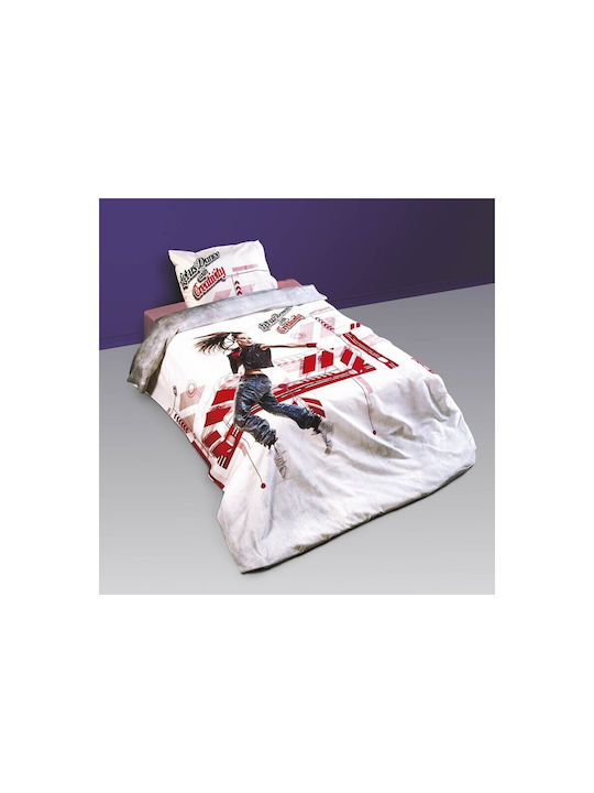 SB Home Hip Hop Set Kids Duvet Cover Single with Pillowcase Cotton Multicolored 160x240cm