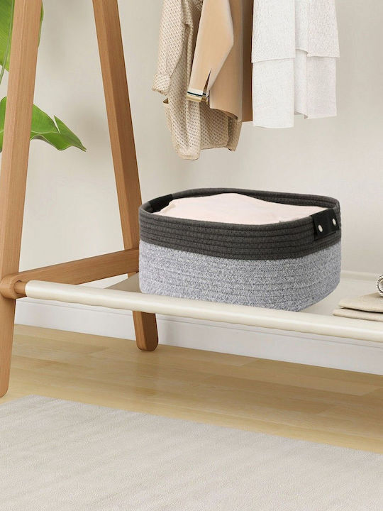 Sidirela Ethnic Decorative Basket Wicker with Handles Gray 37x33x15.2cm