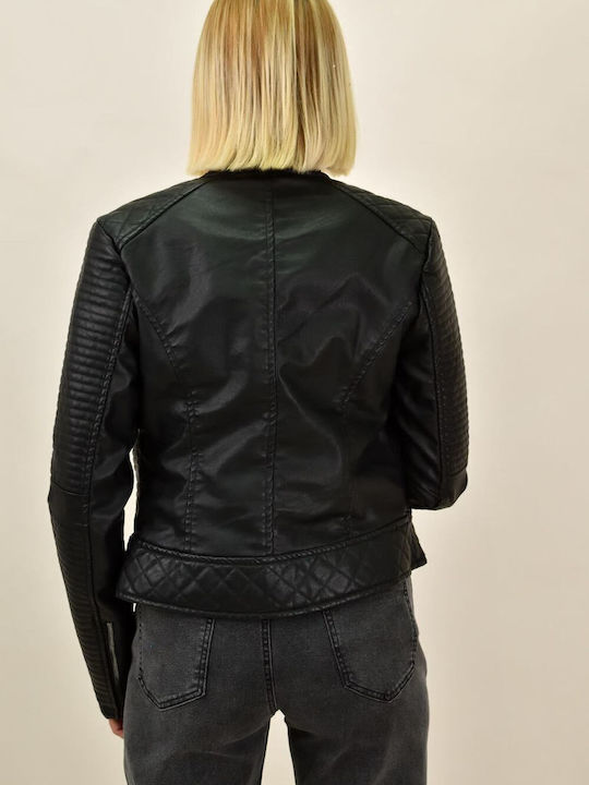 Potre Γυναικείο Biker Jacket Μαύρο