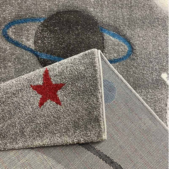 Koulis Carpets Παιδικό Χαλί Γκρι Στρογγυλό με Διάμετρο 133cm