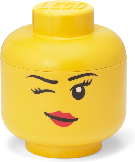 LEGO Kinder Aufbewahrungsbox aus Kunststoff Head Gelb 16x16x18cm 1Stück