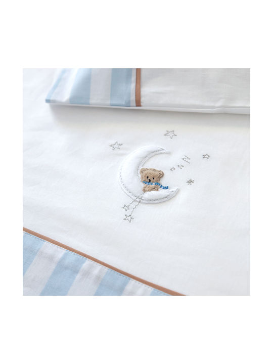 Kocoon Baby Sheets Set Crib Cotton Fitted Blue 70x140cm 3pcs 31352