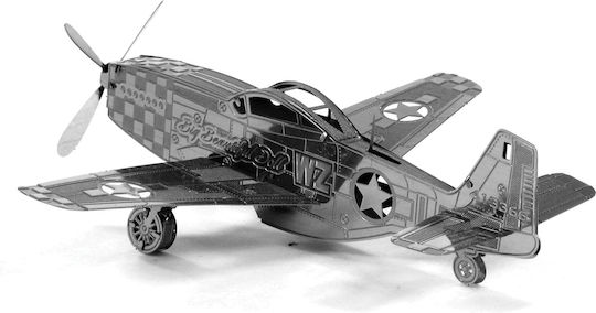 Metal Earth Mustang P-51 Modele statice Figurină de Modelism Avion 9.5x9x3cm.