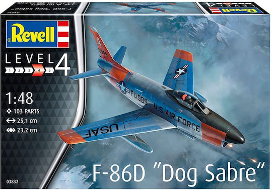 Revell F-86D Dog Sabre Modeling Figure Airplane 103 Pieces in Scale 1:48