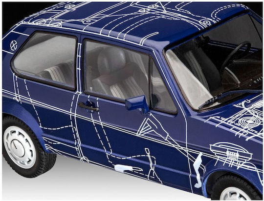 Revell Volkswagen Collection Golf Gti Builders Choice Modeling Figure Car Blue 118 Pieces in Scale 1:24