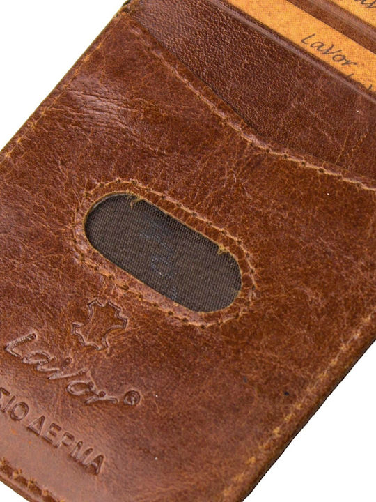 Leather Men's Wallet Cards with RFID Cognac