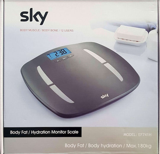Himmel Digital Badezimmerwaage mit Körperfettmessung in Schwarz Farbe EF741H