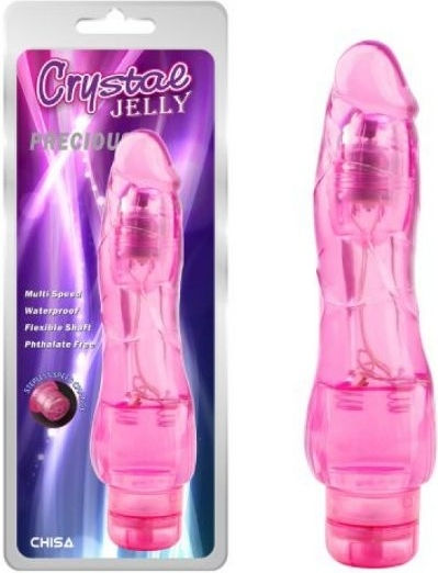 Chisa Novelties Precious Crystal Jelly Realistic Vibrator 19.5cm Pink