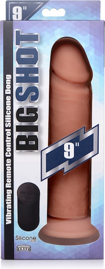 Curve Toys Vibrating Remote Control Silicone Dildo Realistic Vibrator with Remote Control 23cm Flesh