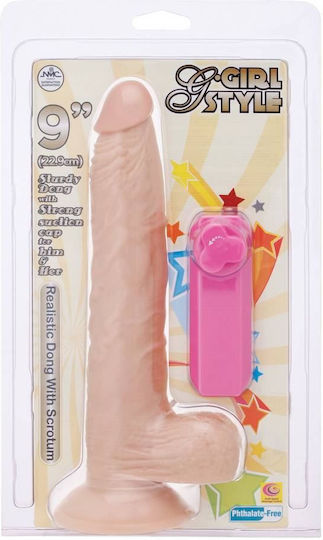 Nanma G-Girl Style Realistic Dong with Scrotum Realistisch Vibrator 24cm Flesh