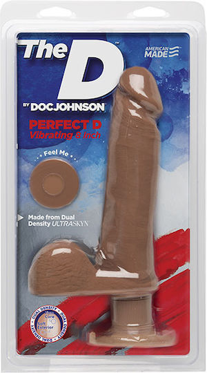 Doc Johnson The D Perfect D Vibrating Realistic Vibrator 20cm Caramel