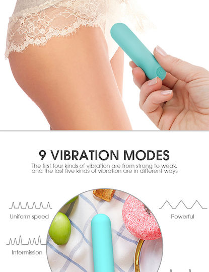 Power Bullet Essential Bullet Vibrator Mini Δονητής Bullet Turquoise