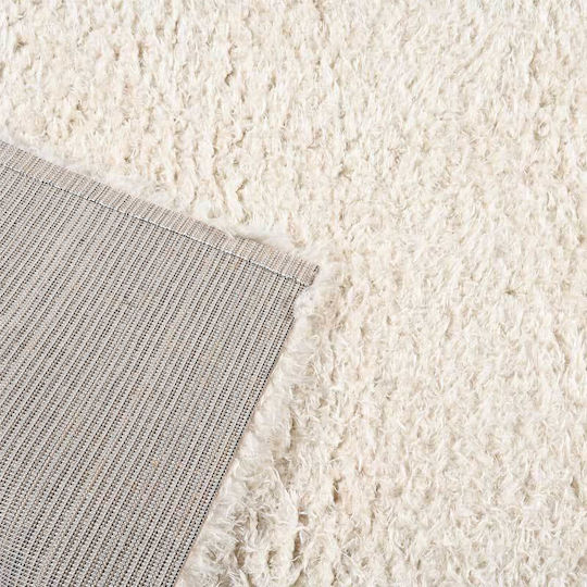 Polcarpet Flokati Teppich Rechteckig Zottelig Synthetisch,Polyester/Cotton/Leather 77 Beige Cream