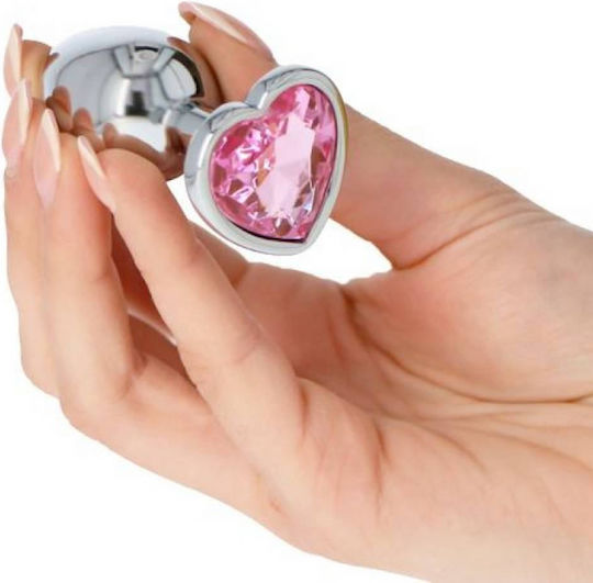Toyz4lovers Heart Jewel Анална тапа Silver / Pink 6.5см