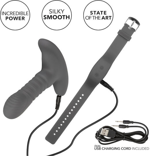 Calexotics Eclipse Wristband Remote Thrusting Rotator Probe Anal Plug mit kabelloser Funktion und Vibration Grey