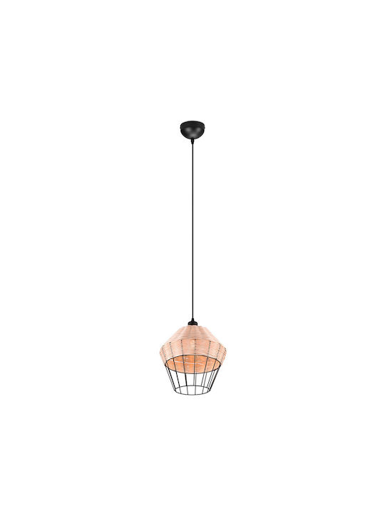 Trio Lighting Borka Pendant Light Single-Light Grid for Socket E27 Black