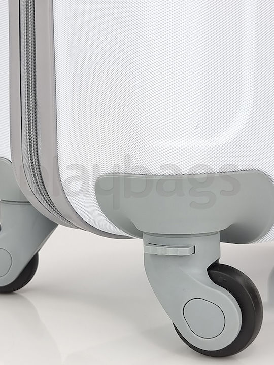 Playbags Hard White Cabin Suitcase With 4 Wheels Height 52cm