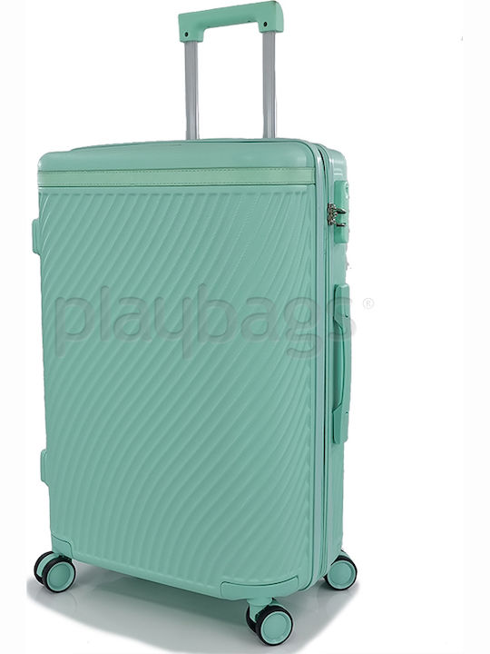 Forecast LSDQ-04 Medium Hard Turquoise Suitcase with 4 Wheels Height 65cm