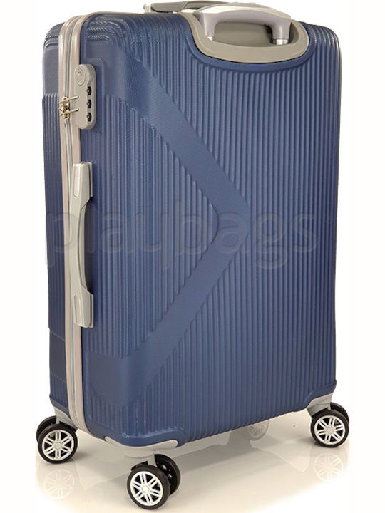 Playbags Travel Suitcases Hard Blue Max Height 65cm with 4 Wheels Set of 2