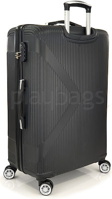 Playbags PS828 Μεγάλη Βαλίτσα σε Μαύρο χρώμα