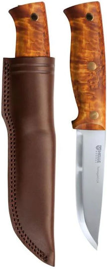 Helle Hunting Μαχαίρι Καφέ σε Δερμάτινη Θήκη