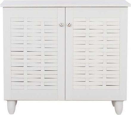 Cassiope Wooden Shoe Organizer with 3 Shelves White 77x34x67.5cm