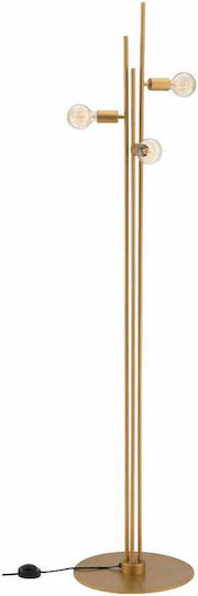 Luma Lampa de podea Î185xL40cm. cu Soclu pentru Bec E27 Auriu